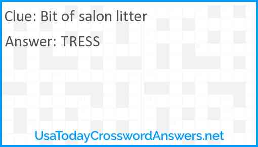 Bit of salon litter Answer