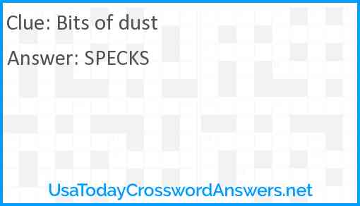 Bits of dust Answer