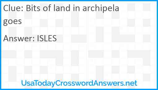 Bits of land in archipelagoes Answer
