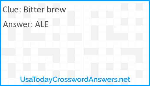 Bitter brew Answer
