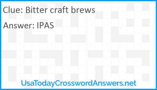 Bitter craft brews Answer