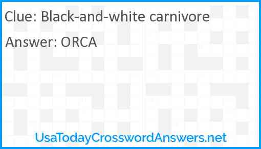 Black-and-white carnivore Answer