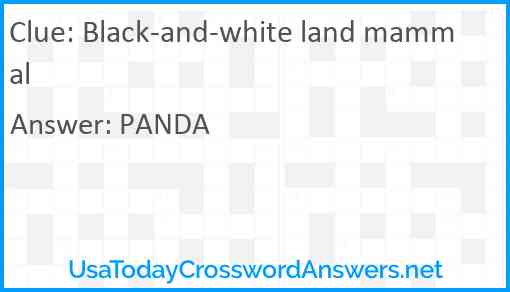 Black-and-white land mammal Answer
