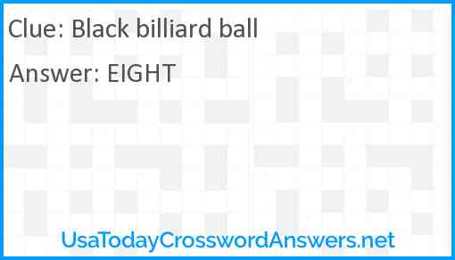Black billiard ball Answer
