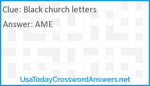 Black church letters Answer