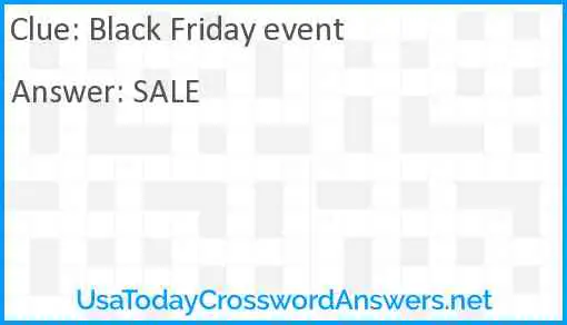 Black Friday event Answer