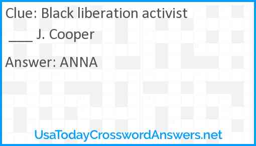 Black liberation activist ___ J. Cooper Answer