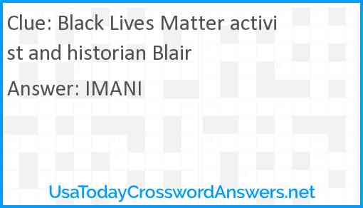 Black Lives Matter activist and historian Blair Answer