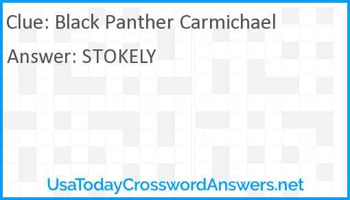 Black Panther Carmichael Answer