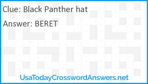 Black Panther hat Answer