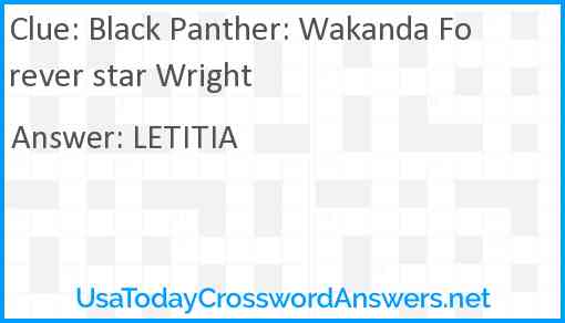 Black Panther: Wakanda Forever star Wright Answer