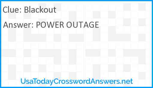 Blackout Answer