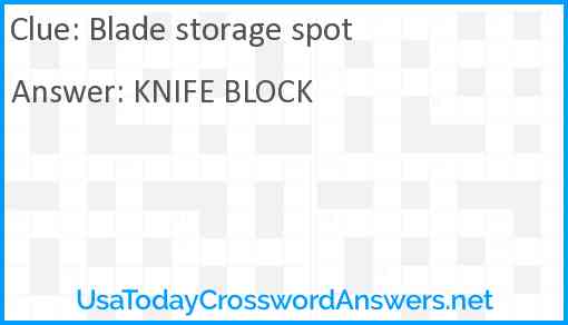 Blade storage spot Answer