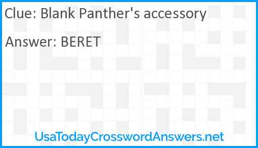Blank Panther's accessory Answer