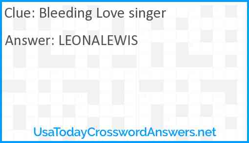 Bleeding Love singer Answer