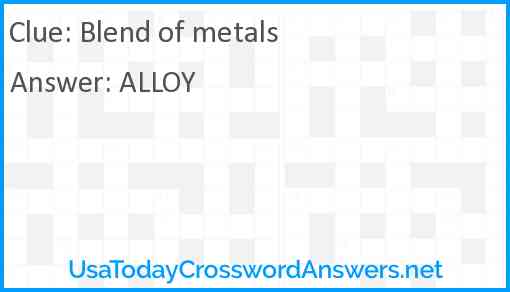 Blend of metals Answer