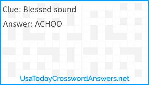 Blessed sound Answer