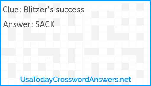 Blitzer's success Answer