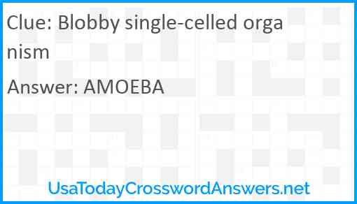 Blobby single-celled organism Answer