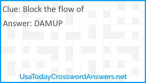 Block the flow of Answer