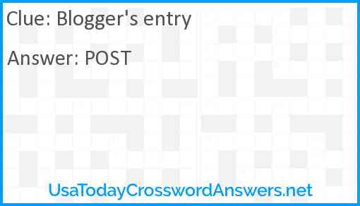 Blogger's entry Answer