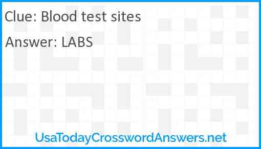 Blood test sites Answer