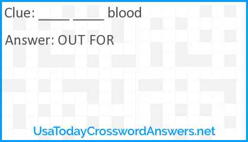 Blood ____ Answer