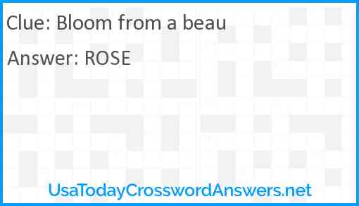 Bloom from a beau Answer