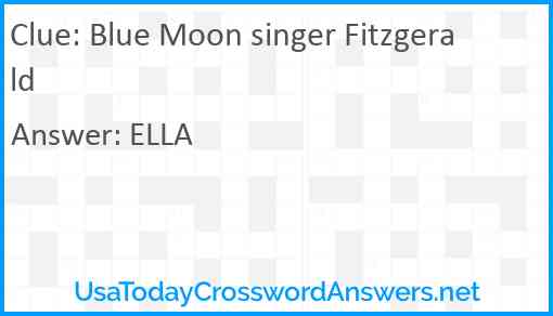 Blue Moon singer Fitzgerald Answer