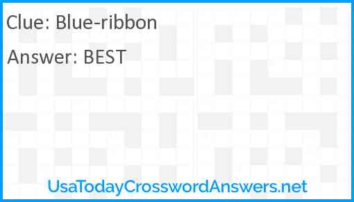 Blue-ribbon Answer