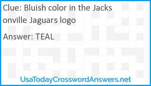 Bluish color in the Jacksonville Jaguars logo Answer