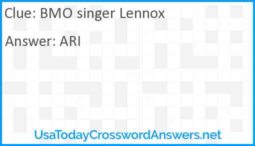 BMO singer Lennox Answer