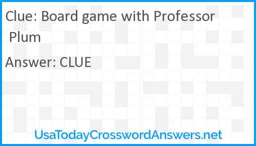 Board game with Professor Plum Answer