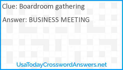 Boardroom gathering Answer