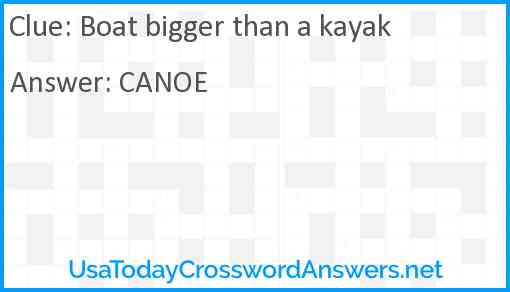 Boat bigger than a kayak Answer