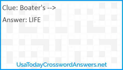 Boater's --> Answer