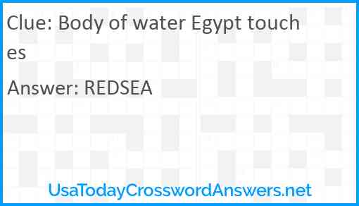 Body of water Egypt touches Answer