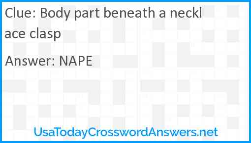 Body part beneath a necklace clasp Answer