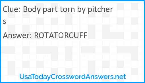 Body part torn by pitchers Answer