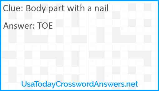 Body part with a nail Answer