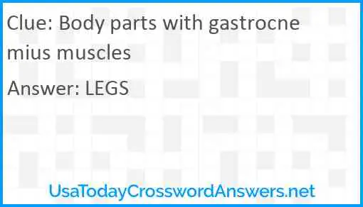 Body parts with gastrocnemius muscles Answer