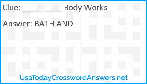 ____ ____ Body Works Answer