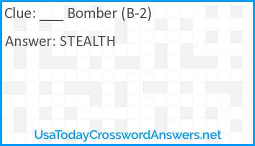 ___ Bomber (B-2) Answer