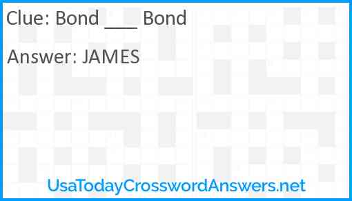 Bond ___ Bond Answer