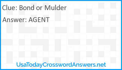 Bond or Mulder Answer