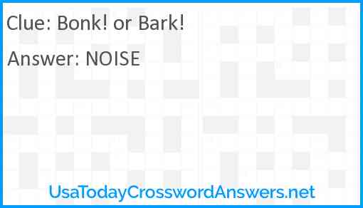 Bonk! or Bark! Answer