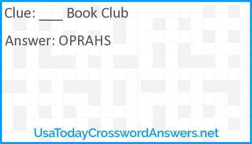 ___ Book Club Answer