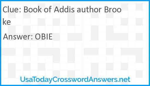 Book of Addis author Brooke Answer