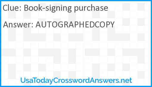 Book-signing purchase Answer