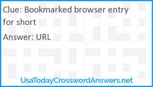 Bookmarked browser entry for short Answer